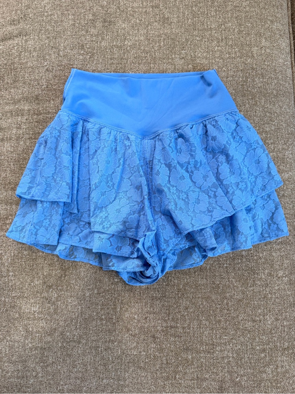 aerie Blue Lace Ruffle Skort Shorts